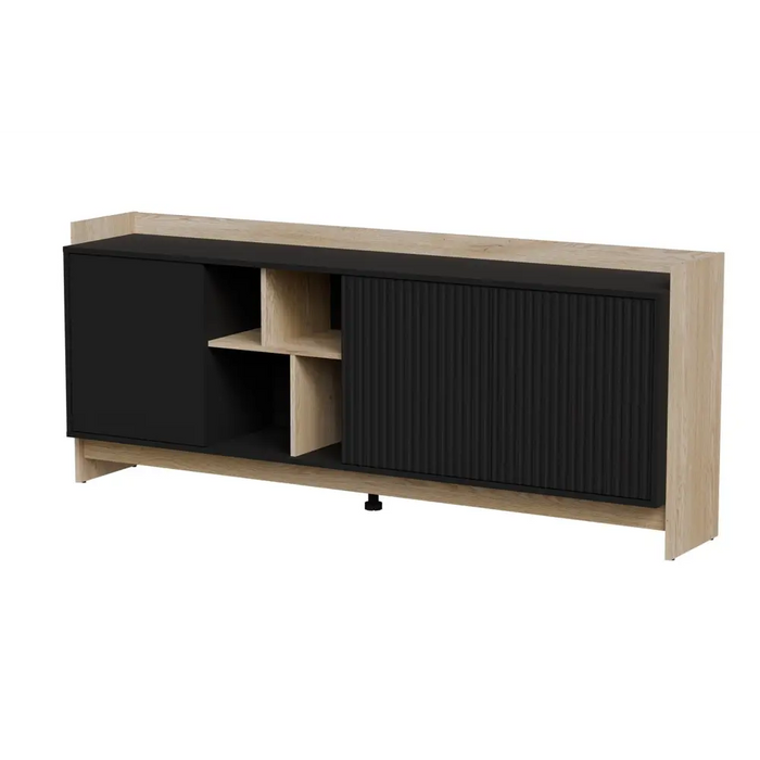 Cama PORTO 3D chest of drawers 190x38x77 oak/black - Chests of drawers made of furniture