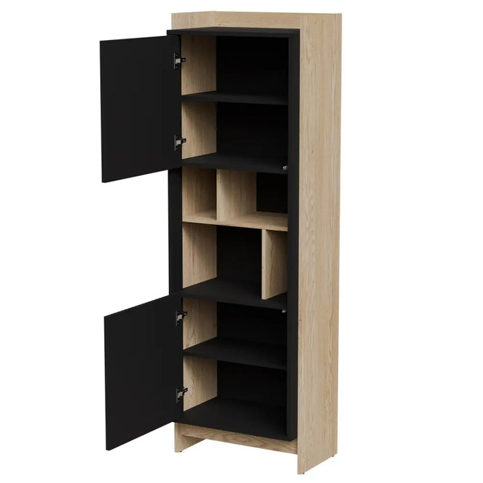 Cama PORTO 59x38x180 display cabinet oak/black - Wooden shelvesRGA-DRE<<<ShelvesRGA<<<ActionPL