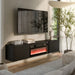 Cama RTV cabinet LARA 183x35x37 black matt + black fireplace - TV cabinets made of furniture boardSTV-ZPM<<<TV