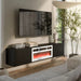 Cama RTV cabinet LARA 183x35x37 black matt + white fireplace - TV cabinets made of furniture boardSTV-ZPM<<<TV