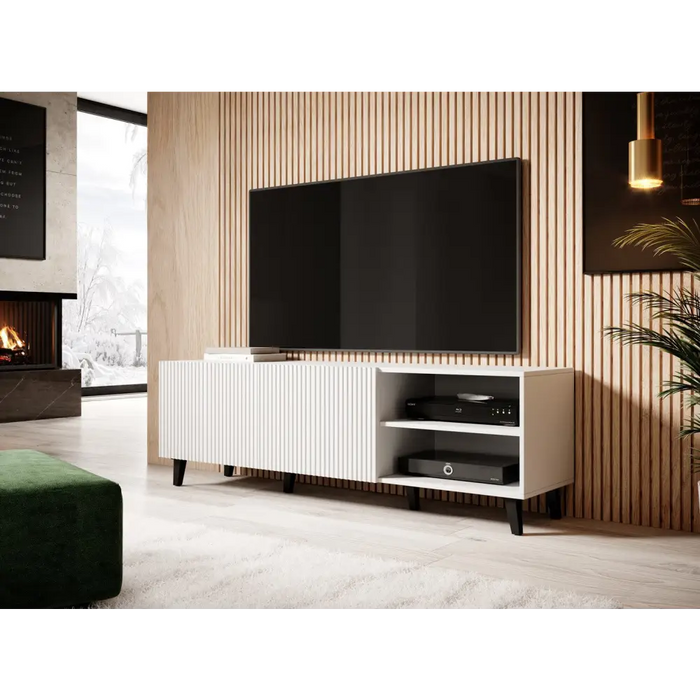 Cama RTV cabinet PAFOS 150x42x52 white matt - TV cabinets made of furniture boardSTV-ZPM<<<TV cabinetsSTV<<<ActionPL