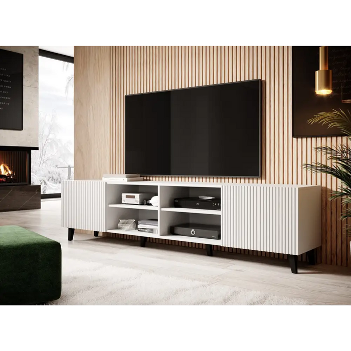 Cama RTV cabinet PAFOS 200x42x52 White matt - TV cabinets made of furniture boardSTV-ZPM<<<TV cabinetsSTV<<<ActionPL