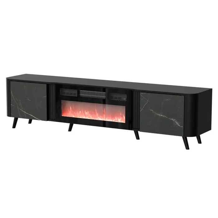 Cama RTV cabinet Volare 200 x 39 x 49 cm black/san sebastian + fireplace - TV cabinets made of furniture