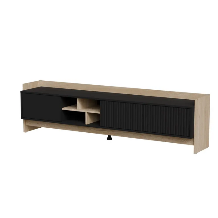 Cama RTV PORTO 3D cabinet 190x38x50 oak/black - TV cabinets made of furniture boardSTV-ZPM<<<TV cabinetsSTV<<<ActionPL