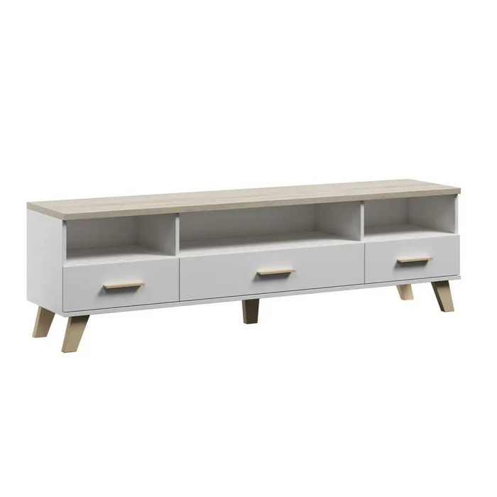 Cama RTV stand LOTTA 180cm white + sonoma oak - TV cabinets made of furniture boardSTV-ZPM<<<TV cabinetsSTV<<<ActionPL