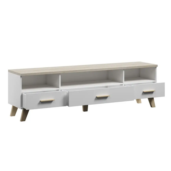 Cama RTV stand LOTTA 180cm white + sonoma oak - TV cabinets made of furniture boardSTV-ZPM<<<TV cabinetsSTV<<<ActionPL