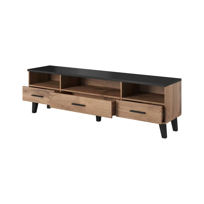 Cama RTV stand LOTTA 180cm wotan oak + mat black - TV cabinets made of furniture boardSTV-ZPM<<<TV