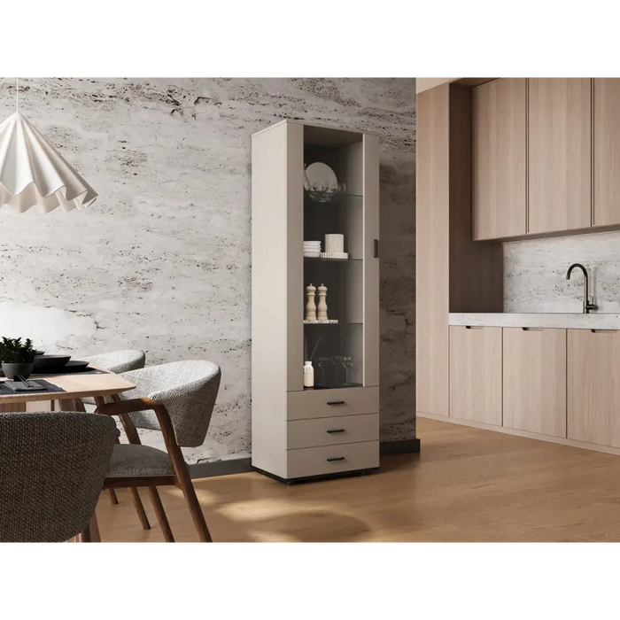 Cama S1 SOHO display cabinet 60x41x192 cashmere + black - Buffets and display cabinets on a wooden