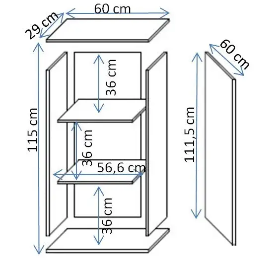 Cama S2 SOHO wall cabinet 60x29x112 cashmere + black - Buffets and display cabinets on a wooden baseBIW-PDR<<<Buffets