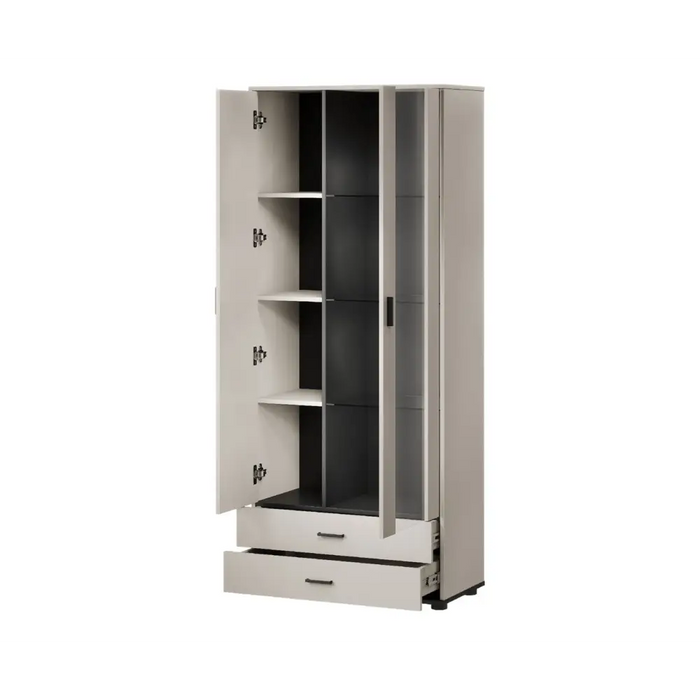 Cama S6 SOHO display cabinet 80x41x192 cashmere + black - Buffets and display cabinets on a wooden