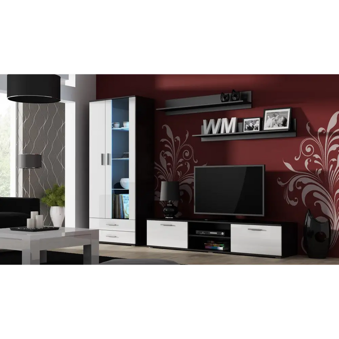 Cama set of two shelves 125cm SOHO black matte - Furniture wooden shelvesPOL-DRE<<<Furniture shelvesPOL<<<ActionPL