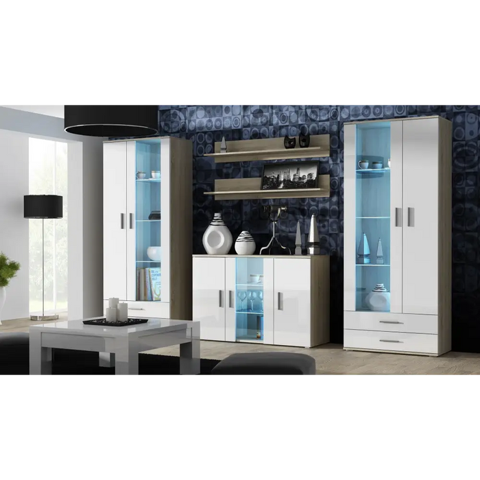 Cama set of two shelves 125cm SOHO sonoma oak matte - Furniture wooden shelvesPOL-DRE<<<Furniture shelvesPOL<<<ActionPL