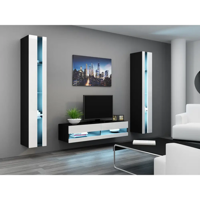 Cama Shelf unit VIGO NEW 180/40/30 black/white gloss - Wooden shelvesRGA-DRE<<<ShelvesRGA<<<ActionPL