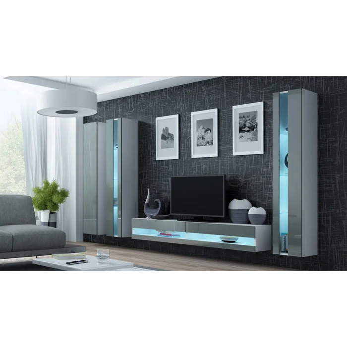 Cama Shelf unit VIGO NEW 180/40/30 white/grey gloss - Wooden shelvesRGA-DRE<<<ShelvesRGA<<<ActionPL