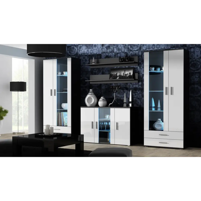 Cama sideboard 120 cm SOHO S7 black/white gloss - Chests of drawers made of furniture