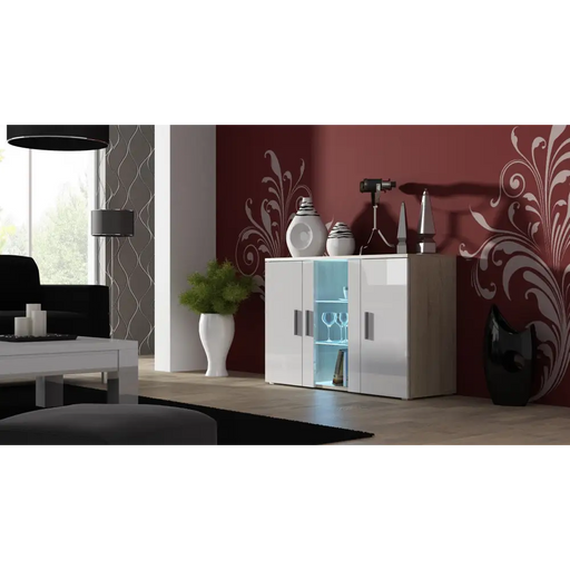 Cama sideboard 120 cm SOHO S7 sonoma oak/white gloss - Chests of drawers made of furniture