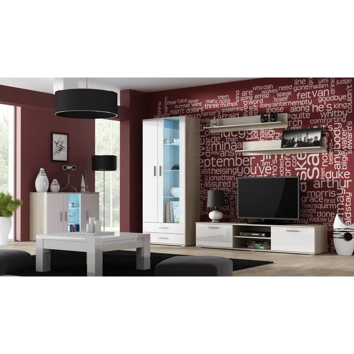 Cama sideboard 120 cm SOHO S7 sonoma oak/white gloss - Chests of drawers made of furniture