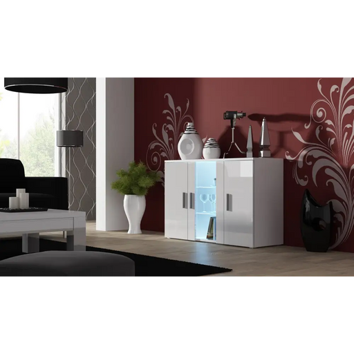 Cama sideboard 120 cm SOHO S7 white/white gloss - Chests of drawers made of furniture