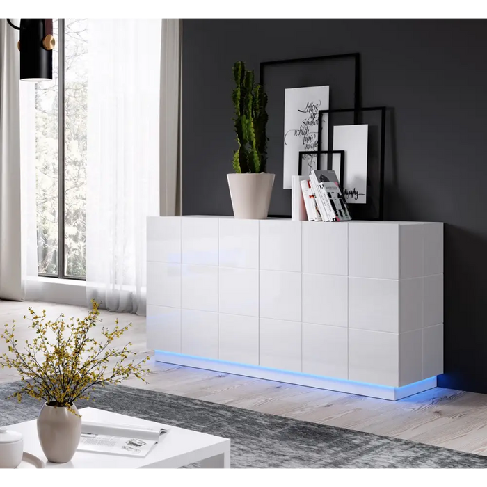 Cama sideboard 2D REJA white gloss/white gloss - Chests of drawers made of furniture boardKOY-ZPM<<<ChestsKOY<<<ActionPL