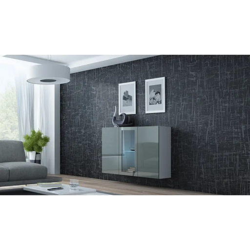 Cama Sideboard VIGO 90/120/38 white/grey glossy - Chests of drawers made of furniture