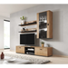 Cama SOHO 5 set (RTV180 cabinet + wall unit + shelves) oak lefkas + black - Modern wall unitsMES-NOW<<<Wall