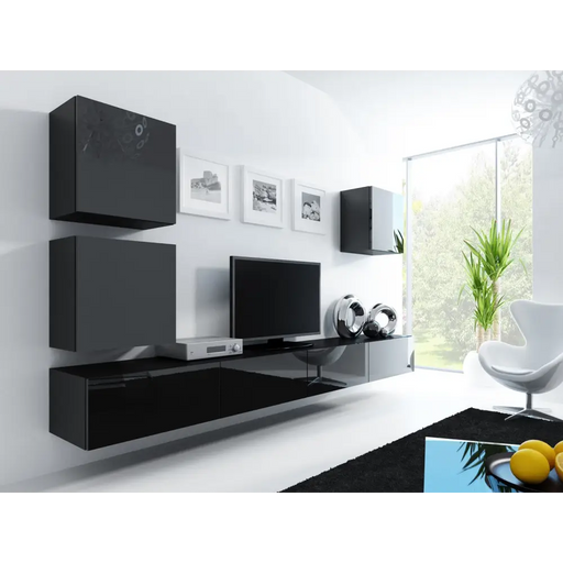 Cama Square cabinet VIGO 50/50/30 black/black gloss - Wooden shelvesRGA-DRE<<<ShelvesRGA<<<ActionPL