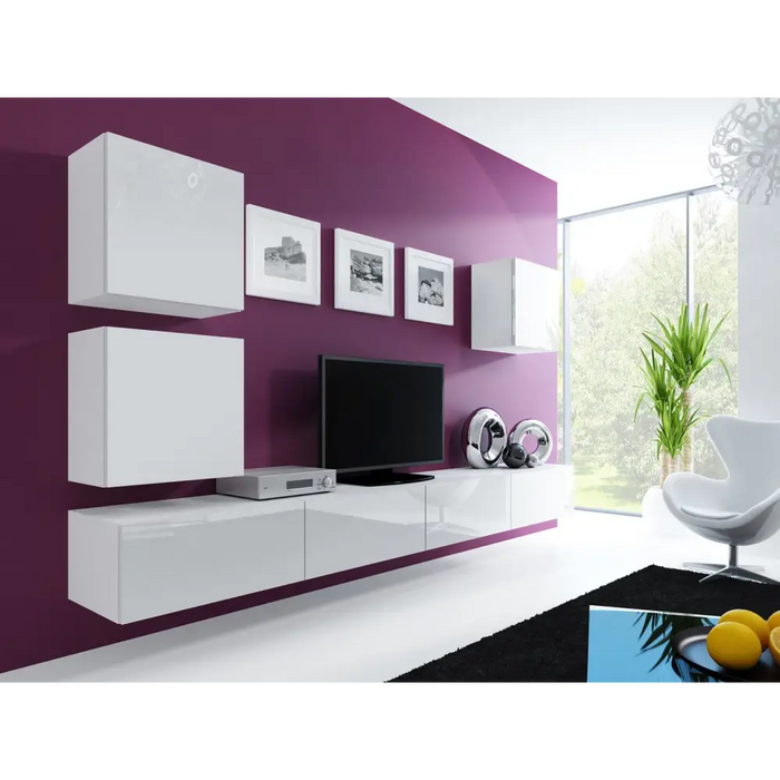 Cama Square cabinet VIGO 50/50/30 white/white gloss - Wooden shelvesRGA-DRE<<<ShelvesRGA<<<ActionPL