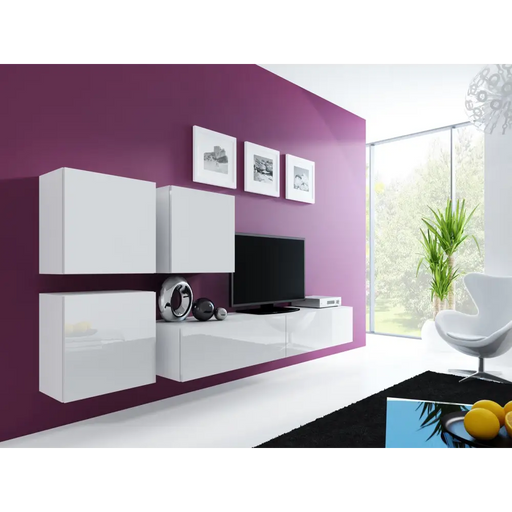 Cama Square cabinet VIGO 50/50/30 white/white gloss - Wooden shelvesRGA-DRE<<<ShelvesRGA<<<ActionPL