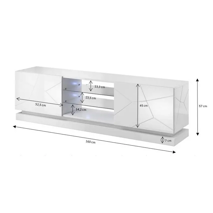 Cama TV cabinet QIU 160 MDF white gloss/white gloss - TV cabinets made of furniture boardSTV-ZPM<<<TV