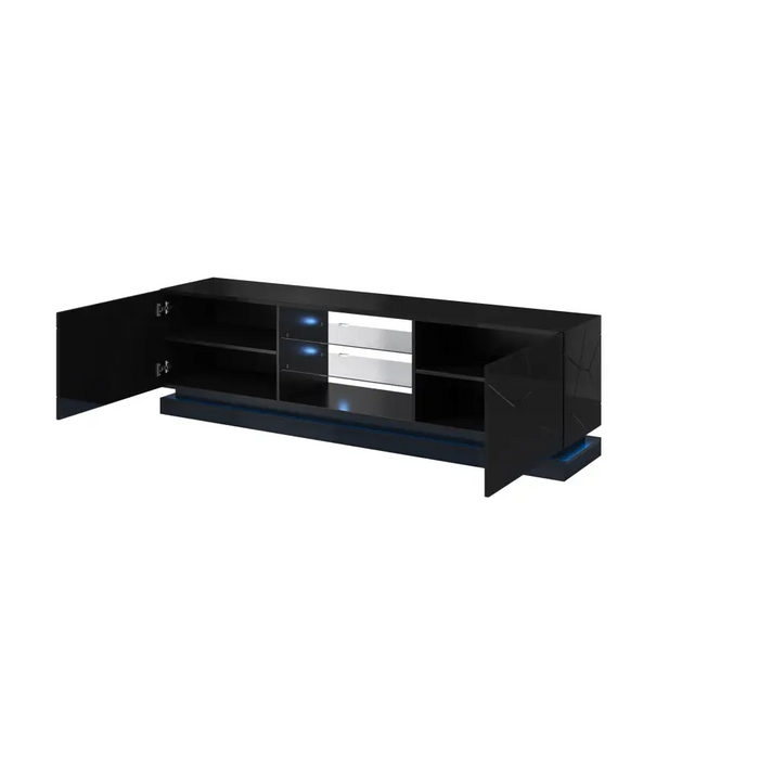 Cama TV cabinet QIU 200 MDF black gloss/black gloss - TV cabinets made of furniture boardSTV-ZPM<<<TV
