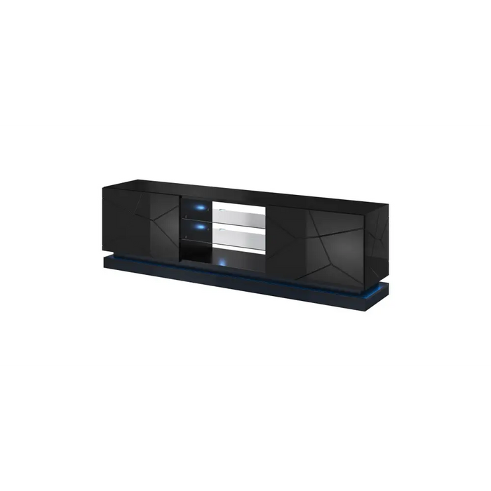 Cama TV cabinet QIU 200 MDF black gloss/black gloss - TV cabinets made of furniture boardSTV-ZPM<<<TV