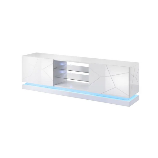 Cama TV cabinet QIU 200 MDF white gloss/white gloss - TV cabinets made of furniture boardSTV-ZPM<<<TV