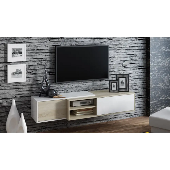 Cama TV cabinet SIGMA1 180 sonoma oak/white gloss - TV cabinets made of furniture boardSTV-ZPM<<<TV