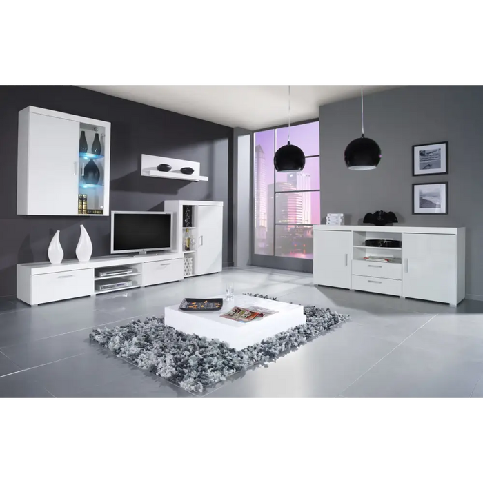 Cama TV stand 200 SAMBA white/white gloss - TV cabinets made of furniture boardSTV-ZPM<<<TV cabinetsSTV<<<ActionPL