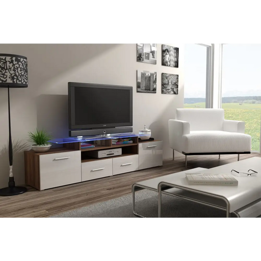 Cama TV stand EVORA 200 plum tree/white gloss - TV cabinets made of furniture boardSTV-ZPM<<<TV cabinetsSTV<<<ActionPL