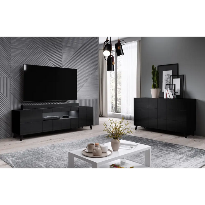 Cama TV stand REJA black gloss/black gloss - TV cabinets made of furniture boardSTV-ZPM<<<TV cabinetsSTV<<<ActionPL