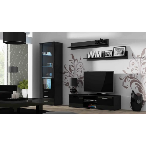 Cama TV stand SOHO 140 black/black gloss - TV cabinets made of furniture boardSTV-ZPM<<<TV cabinetsSTV<<<ActionPL