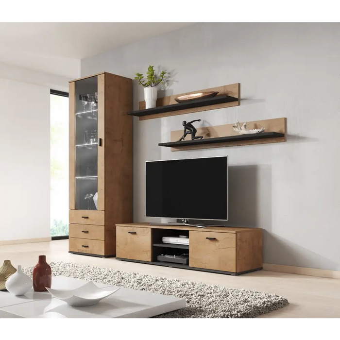 Cama TV stand SOHO 140 lefkas oak/black - TV cabinets made of furniture boardSTV-ZPM<<<TV cabinetsSTV<<<ActionPL