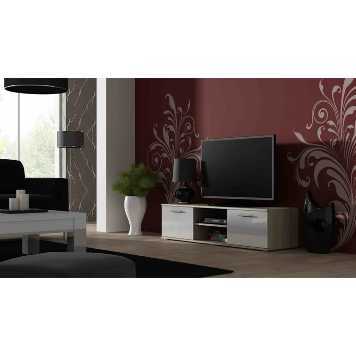 Cama TV stand SOHO 140 sonoma oak/white gloss - TV cabinets made of furniture boardSTV-ZPM<<<TV cabinetsSTV<<<ActionPL