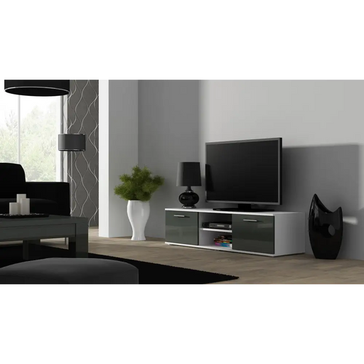 Cama TV stand SOHO 140 white/grey gloss - TV cabinets made of furniture boardSTV-ZPM<<<TV cabinetsSTV<<<ActionPL