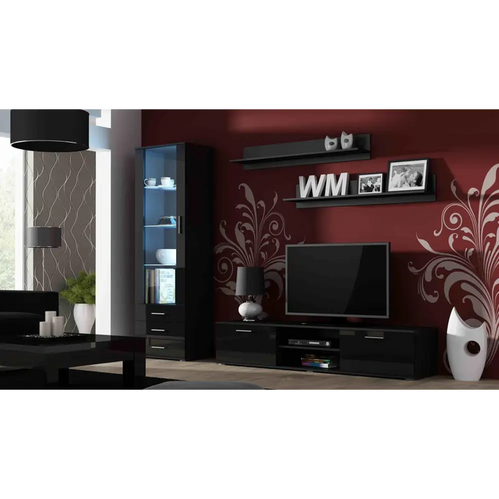 Cama TV stand SOHO 180 black/black gloss - TV cabinets made of furniture boardSTV-ZPM<<<TV cabinetsSTV<<<ActionPL