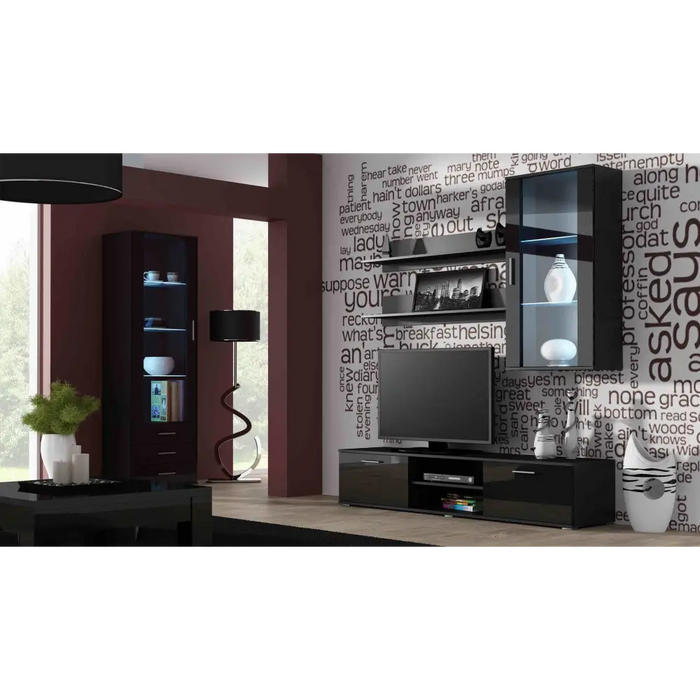 Cama TV stand SOHO 180 black/black gloss - TV cabinets made of furniture boardSTV-ZPM<<<TV cabinetsSTV<<<ActionPL