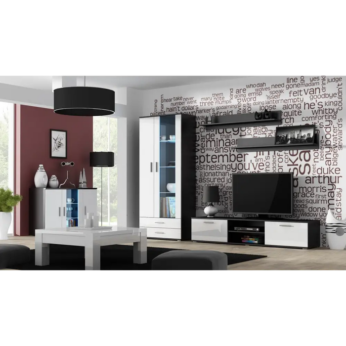 Cama TV stand SOHO 180 black/white gloss - TV cabinets made of furniture boardSTV-ZPM<<<TV cabinetsSTV<<<ActionPL