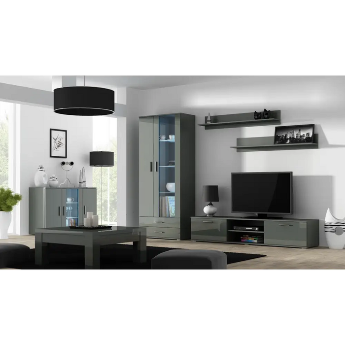 Cama TV stand SOHO 180 grey/grey gloss - TV cabinets made of furniture boardSTV-ZPM<<<TV cabinetsSTV<<<ActionPL