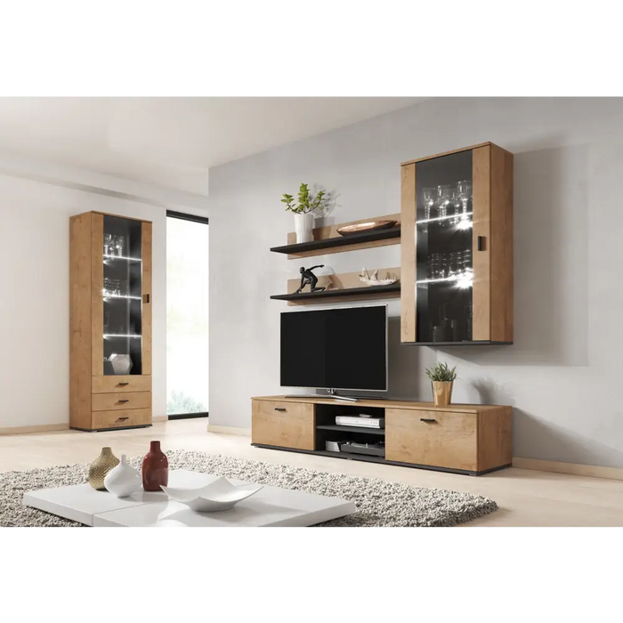 Cama TV stand SOHO 180 lefkas oak/black - TV cabinets made of furniture boardSTV-ZPM<<<TV cabinetsSTV<<<ActionPL