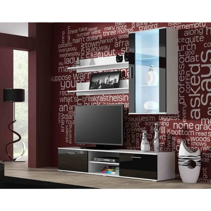 Cama TV stand SOHO 180 white/black gloss - TV cabinets made of furniture boardSTV-ZPM<<<TV cabinetsSTV<<<ActionPL
