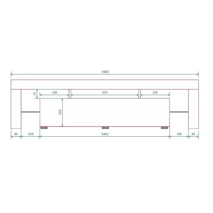 Cama TV stand TORO 158 grey/grey gloss - TV cabinets made of furniture boardSTV-ZPM<<<TV cabinetsSTV<<<ActionPL