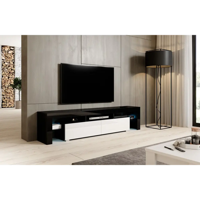 Cama TV stand TORO 200 black/white gloss - TV cabinets made of furniture boardSTV-ZPM<<<TV cabinetsSTV<<<ActionPL