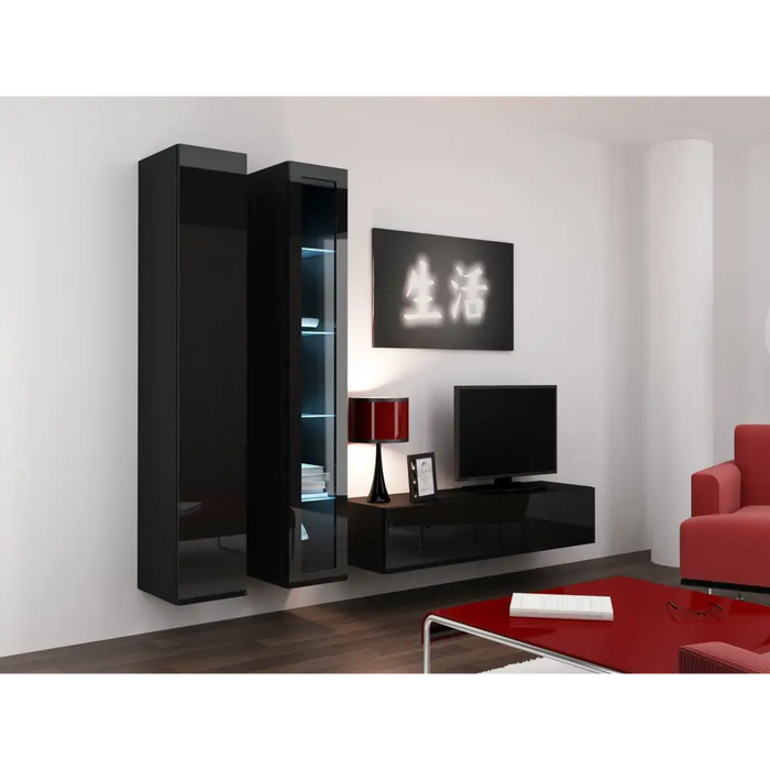 Cama TV stand VIGO 140 30/140/40 black/black gloss - TV cabinets made of furniture boardSTV-ZPM<<<TV