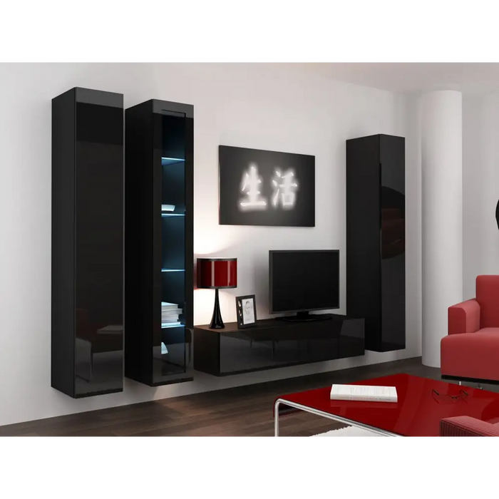 Cama TV stand VIGO 140 30/140/40 black/black gloss - TV cabinets made of furniture boardSTV-ZPM<<<TV